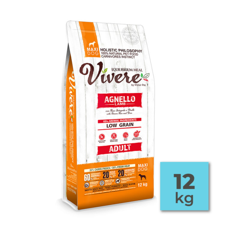 Pienso con cordero bajo en cereales para perros grandes adultos – 12Kg