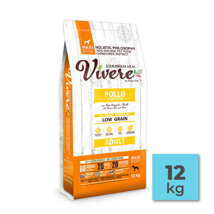 Pienso con pollo bajo en cereales para perros grandes adultos – 12Kg