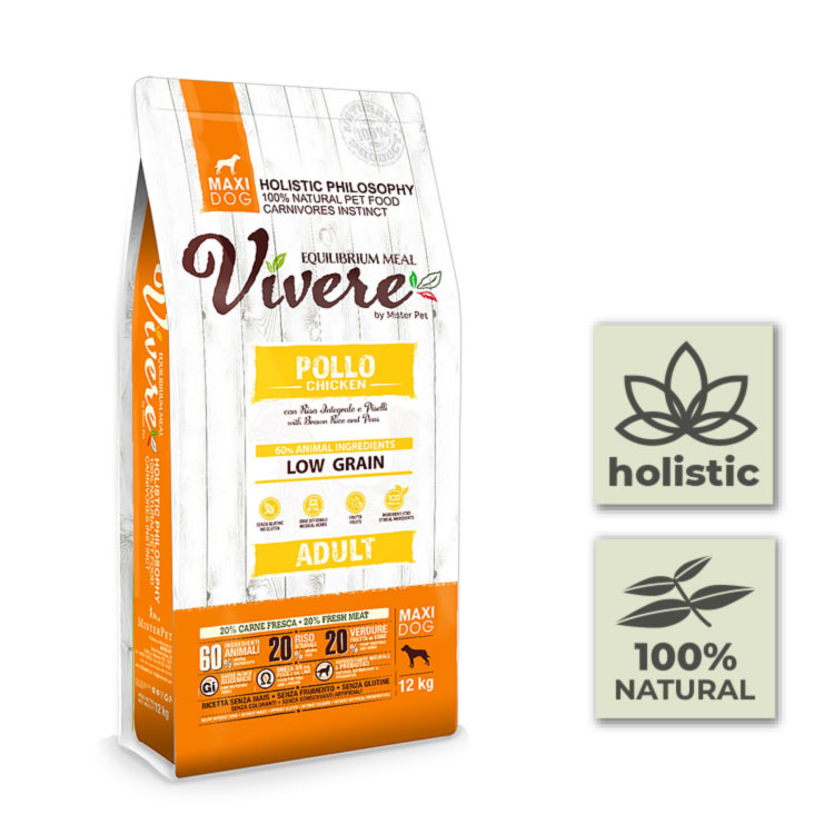 Pienso con pollo bajo en cereales para perros grandes adultos – 12Kg