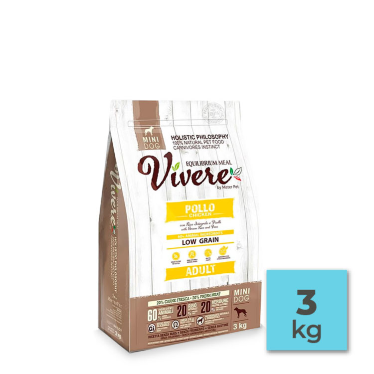 Pienso con pollo bajo en cereales para perros pequeños – 3Kg