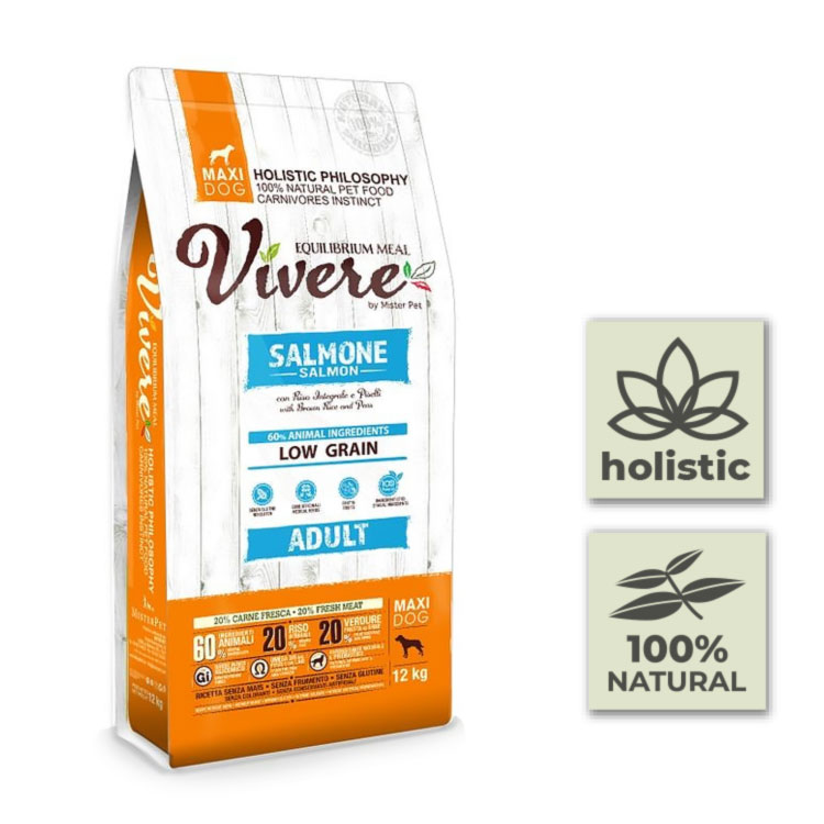 Pienso con salmón bajo en cereales para perros grandes adultos – 12Kg