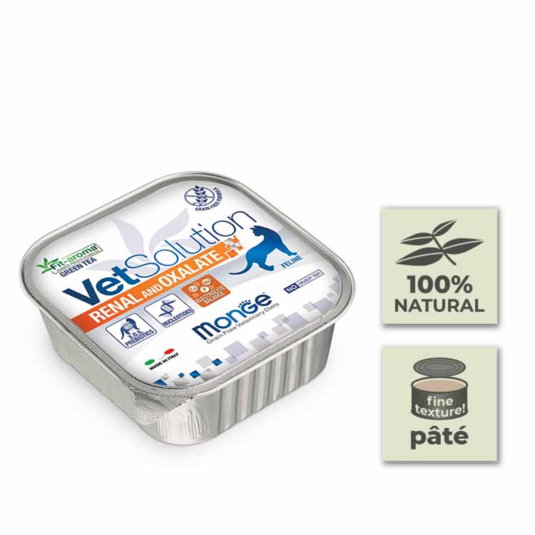 Pack Latas de paté para gato Monge Vet Solution - Renal and Oxalate - 100gr (24u)