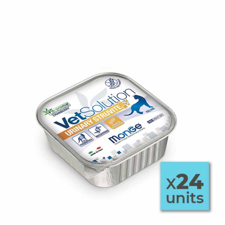 Pack Latas de paté para gato Monge Vet Solution - Urinary Struvite - 100gr (24u)