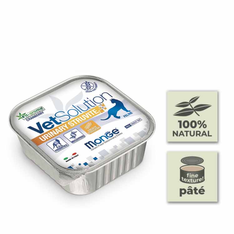 Pack Latas de paté para gato Monge Vet Solution - Urinary Struvite - 100gr (24u)