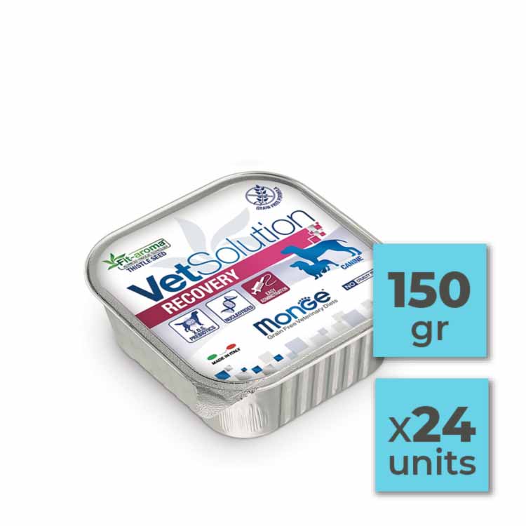 Pack Latas de paté para perro Monge Vetsolution - Recovery - 150gr (24u)