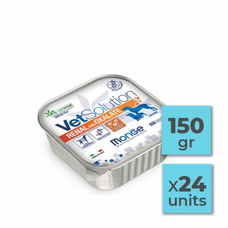 Pack Latas de paté para perro Monge Vetsolution - Renal and Oxalate - 150gr (24u)