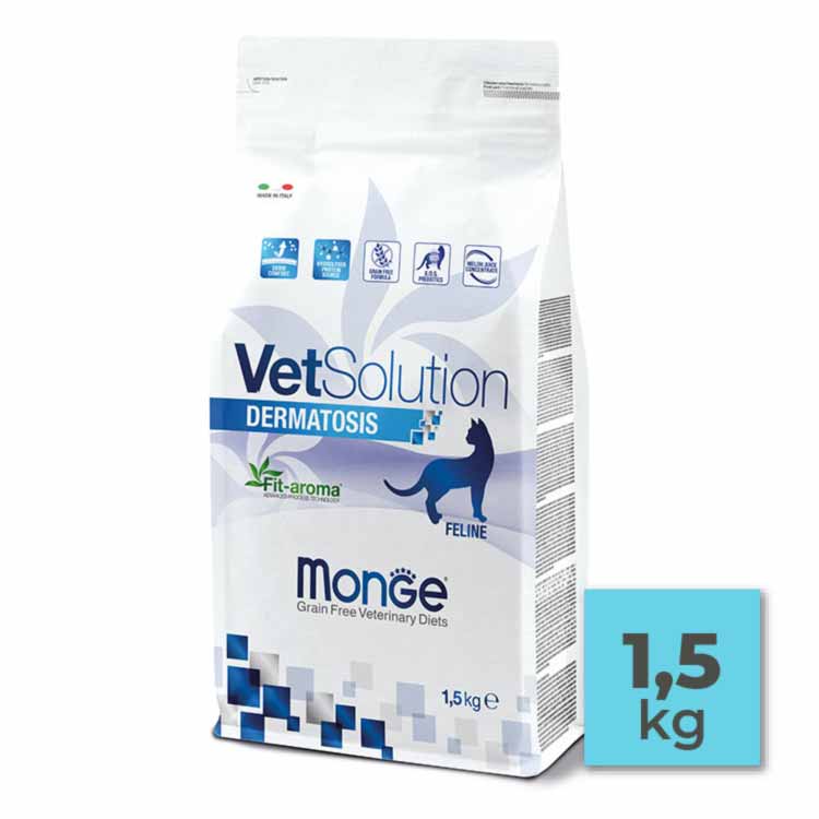 Pienso para gato Monge Vet Solution - Dermatosis - 1,5Kg