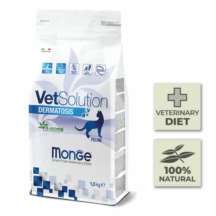 Pienso para gato Monge Vet Solution - Dermatosis - 1,5Kg