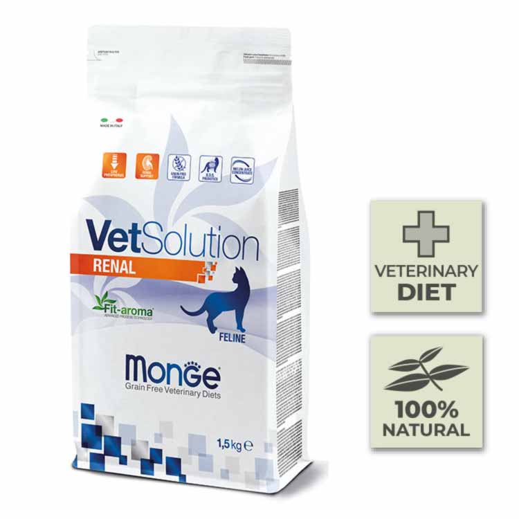 Pienso para gato Monge Vet Solution - Renal - 1,5Kg