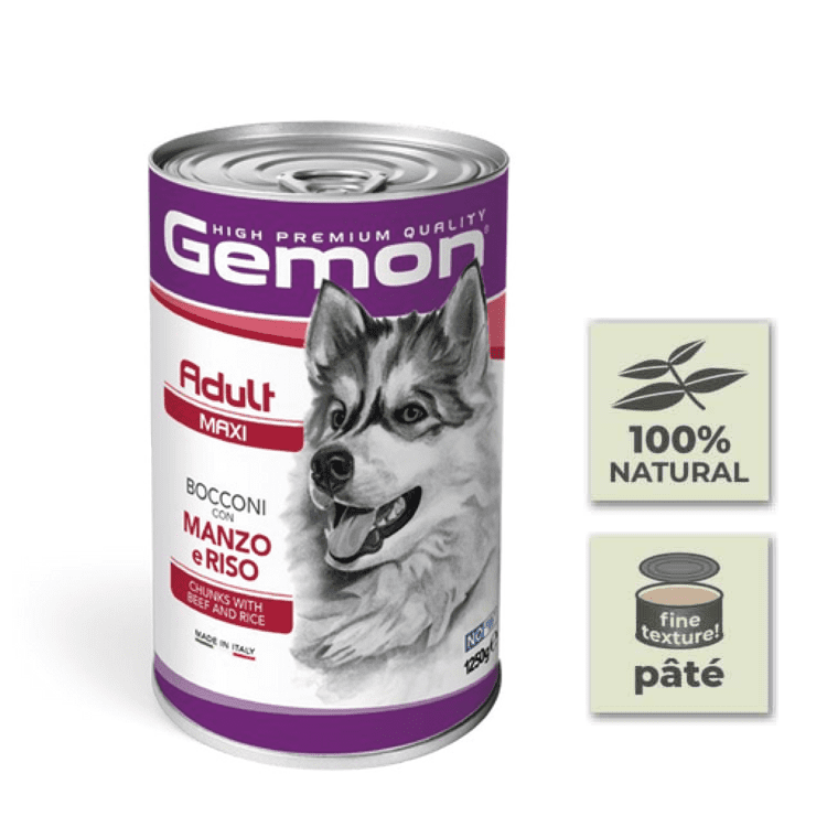 Gemon Lata Pate Perro con Ternera y Arroz